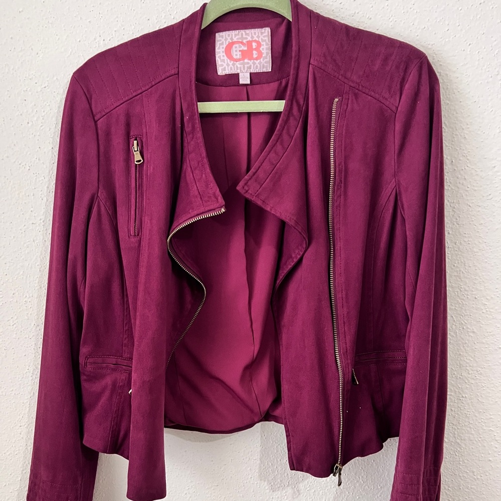 Gianni Bimini velvet burgundy jacket sz L
